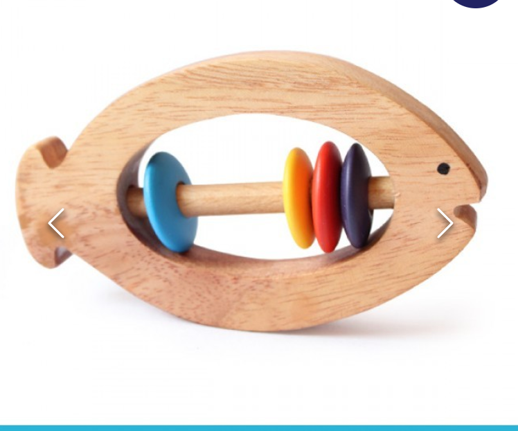 Shumee Fish Shaped Neem Wooden Rattle (0-2 years)