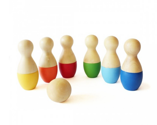 Shumee Wooden Mini Bowling Pins Game Set for 2-6 years old