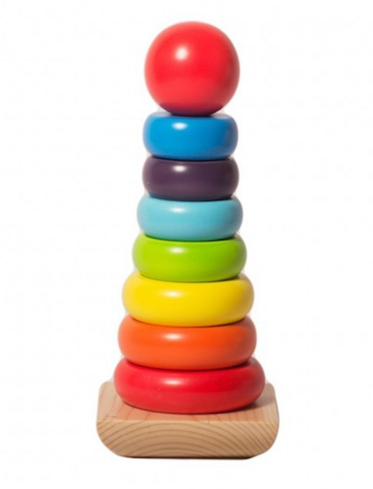 Shumee Rainbow Wooden Stacker Rings Toy for 1-3 years old