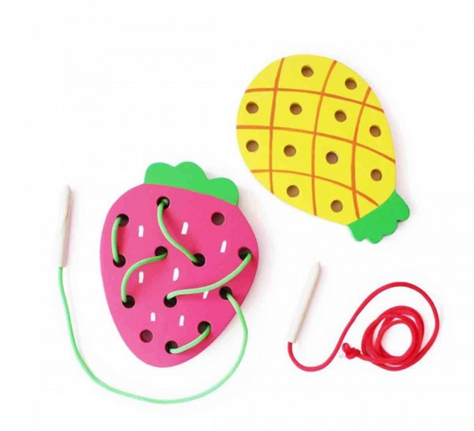 Shumee Wooden Fruit Lacing & Threading Set (3-6 years)