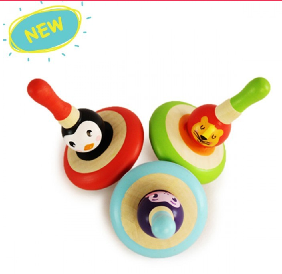 Shumee Wooden Animal Spin Tops ( 3-8 Years)