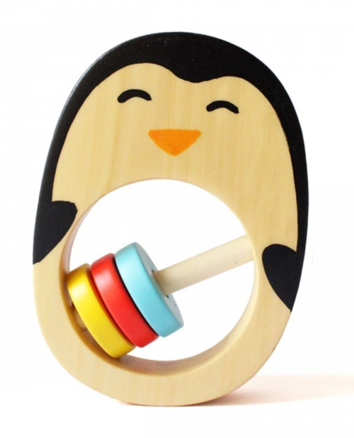 Shumee Penguin Wooden Rattle (0-2 years)