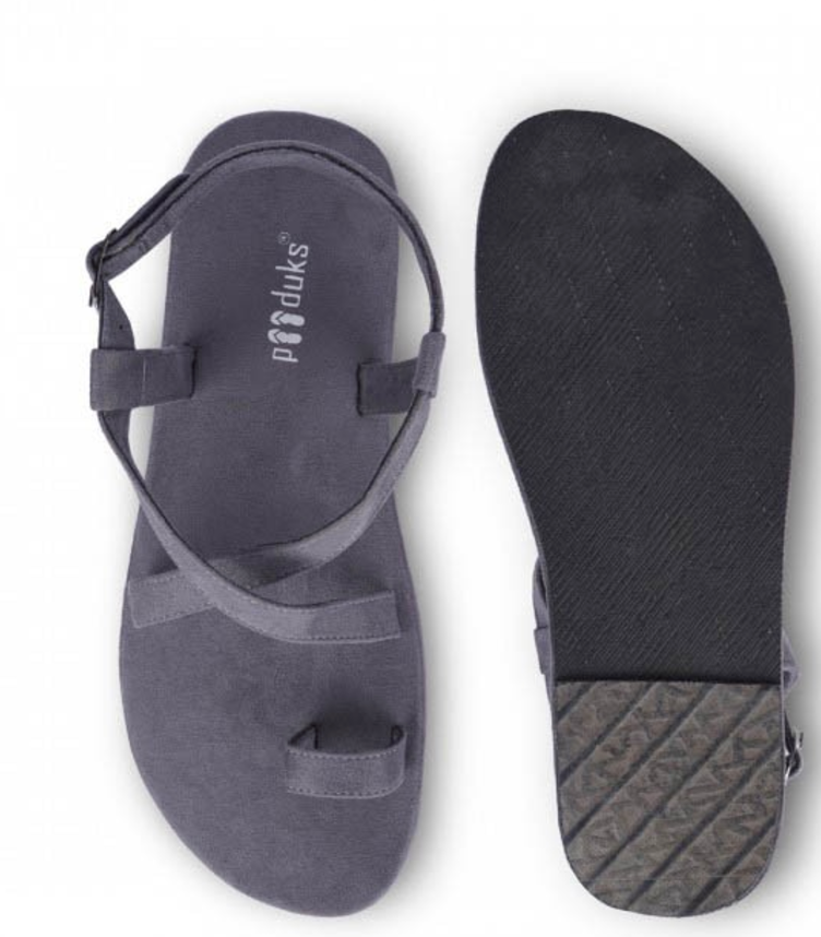 Paaduks Sko Grey Flat Sandals For Men