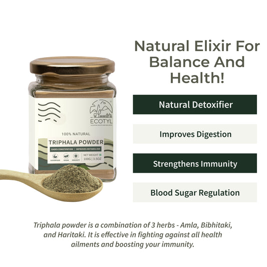 Ecotyl Triphala Powder | Triphala Churna | Improves Digestion | 100g