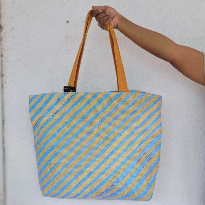 ReCharkha White Beach Bag