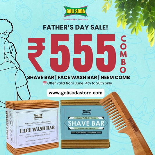 Father's Day Combo - Shave Bar| Face Wash Bar | Neem Wood Comb