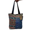 Upcycled Floral Denim Tote Bag